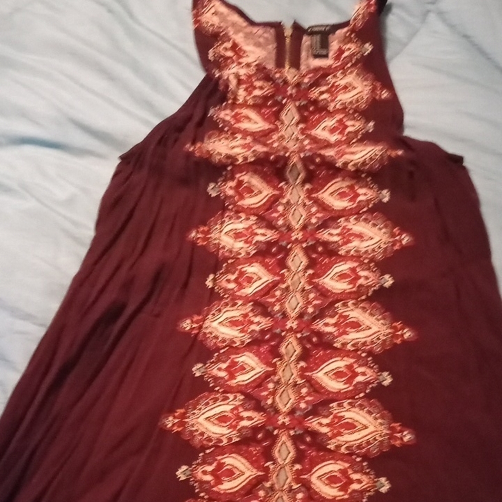 Forever 21 Red Embellished Halter Sundress